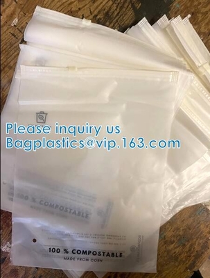 buy Biodegradable Slider Lock Bags, Compostable PLA Zipper Package, Corn Starch Appreal Garment Courier Mailer online manufacturer