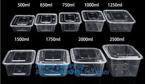 buy Microwave lunch bento box Eco-friendly 700ml disposable plastic pp food storage containers food take away packaging box online manufacturer