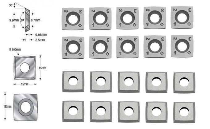 15x15x2.5mm R150カービッド挿入ナイフ プラナーヘリカルカッターヘッドと木材木材加工ツール 15mm カービッド挿入 4 "R すべてのバードシェリックスプラナーカッターヘッド,バード KN400の代替 0