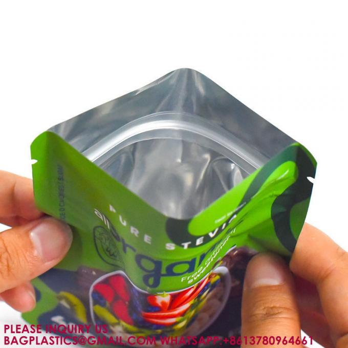 生物分解性 アルミホイール リサイクル可能 スタンドアップ 臭いを消す  Ziplock Mylar 梱包袋 3