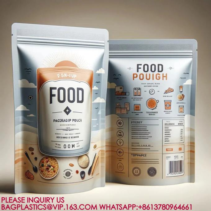スタンドアップバッグ 生物分解性 包装 食品 ビスケット スナック バッグ シール ザイプ ロック マイラー バッグ 2