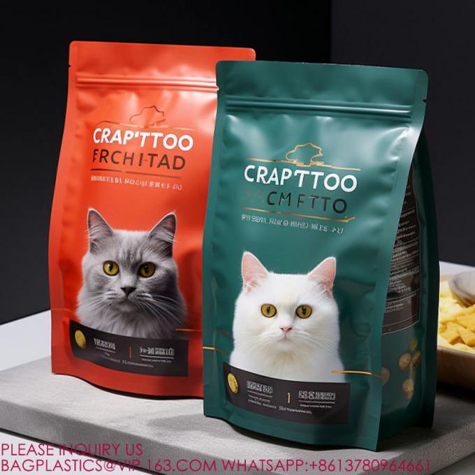 カスタムペットフード 湿度防止シップロック フラットボトムポーチ 犬のトリートメント Plaパッケージングバッグ 0