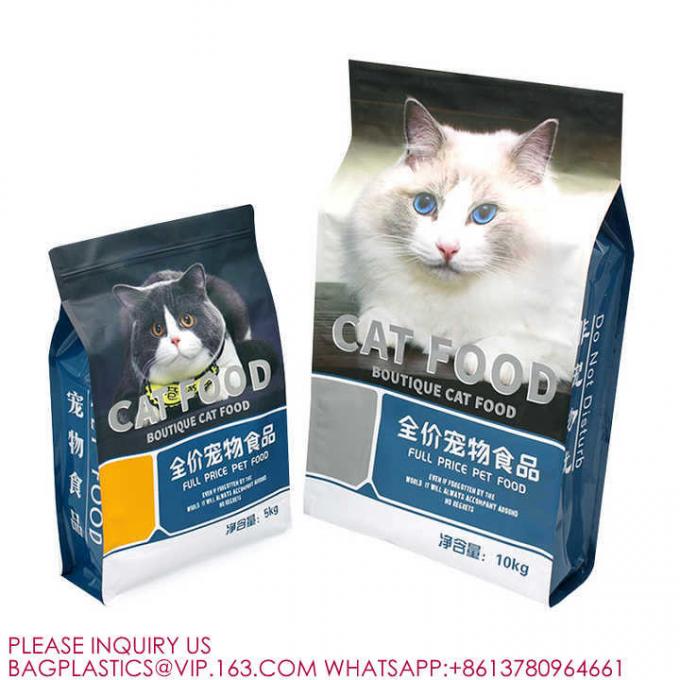 再閉塞可能なアルミホイル袋 5kg 10kg 猫用食品の包装 平底ペット用ジップロックバッグ 2