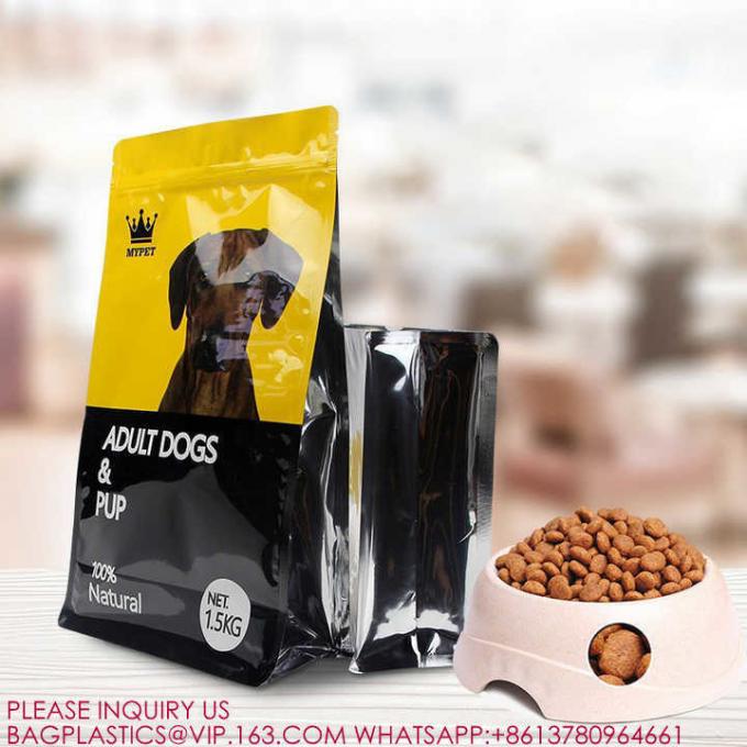 再閉塞可能なアルミホイル袋 5kg 10kg 猫用食品の包装 平底ペット用ジップロックバッグ 1