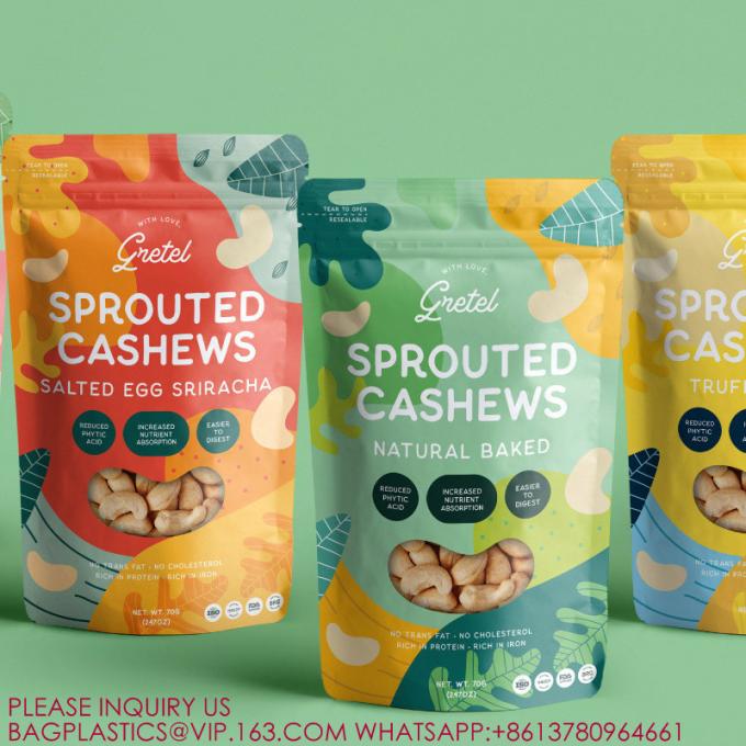 食品 保存 再び閉められる 臭いを防げる Ziplock バッグ ホログラフ 梱包 バッグ 白 2