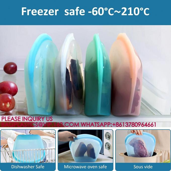 シリコンバッグ クォート 再利用可能 食品 貯蔵袋 冷蔵庫 Sous Vide 容器 電子レンジ 2