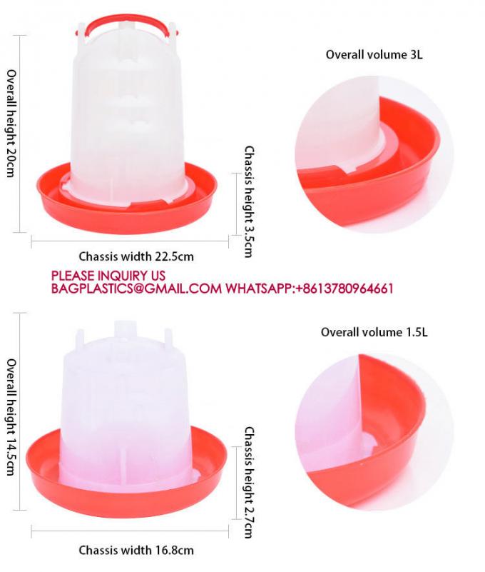 鶏のためのチック・ウォーター 鶏のためのアヒル・クワイル 吊り木 鶏のためのプラスチック容器 屋外水 8